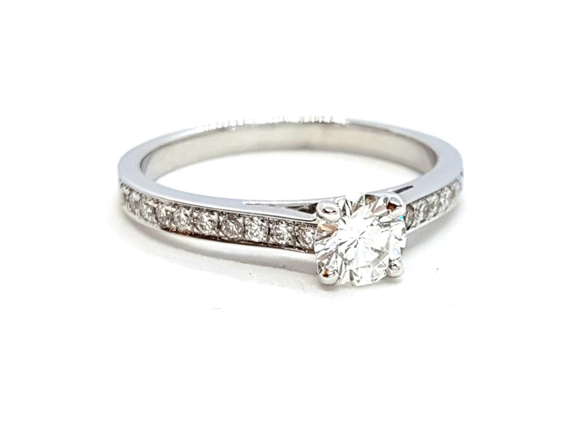 Bague Solitaire Or blanc Diamant - Castafiore