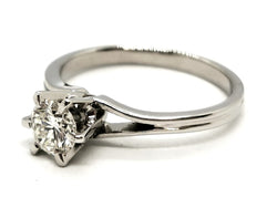 Bague Solitaire Or blanc Diamant - Castafiore