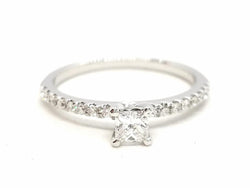 Bague Solitaire Or blanc Diamant - Castafiore