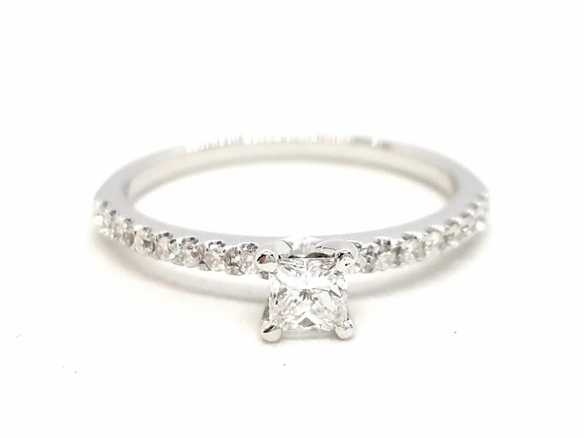 Bague Solitaire Or blanc Diamant - Castafiore