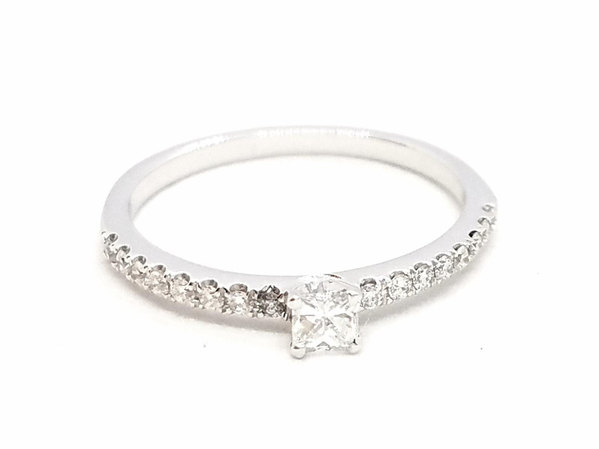 Bague Solitaire Or blanc Diamant - Castafiore
