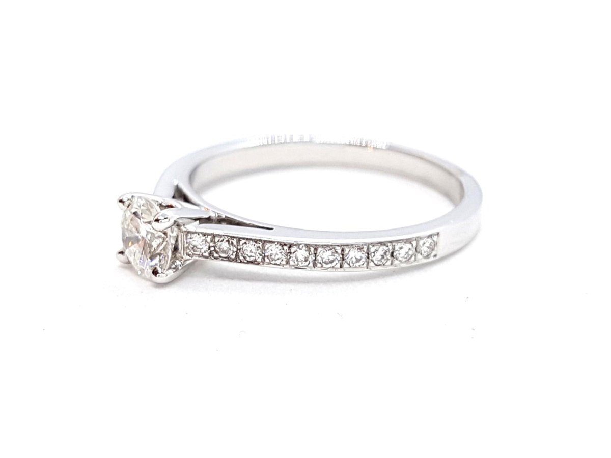 Bague Solitaire Or blanc Diamant - Castafiore