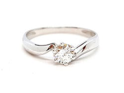 Bague Solitaire Or blanc Diamant - Castafiore