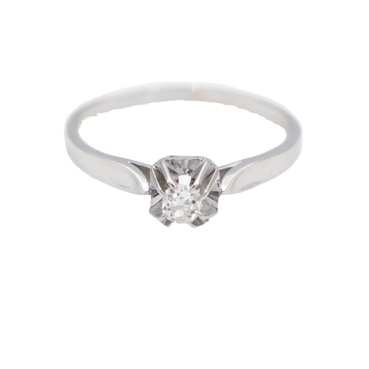 Bague Solitaire Or blanc Diamant - Castafiore