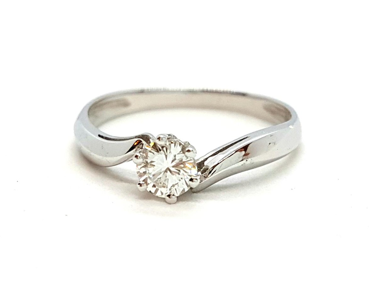 Bague Solitaire Or blanc Diamant - Castafiore
