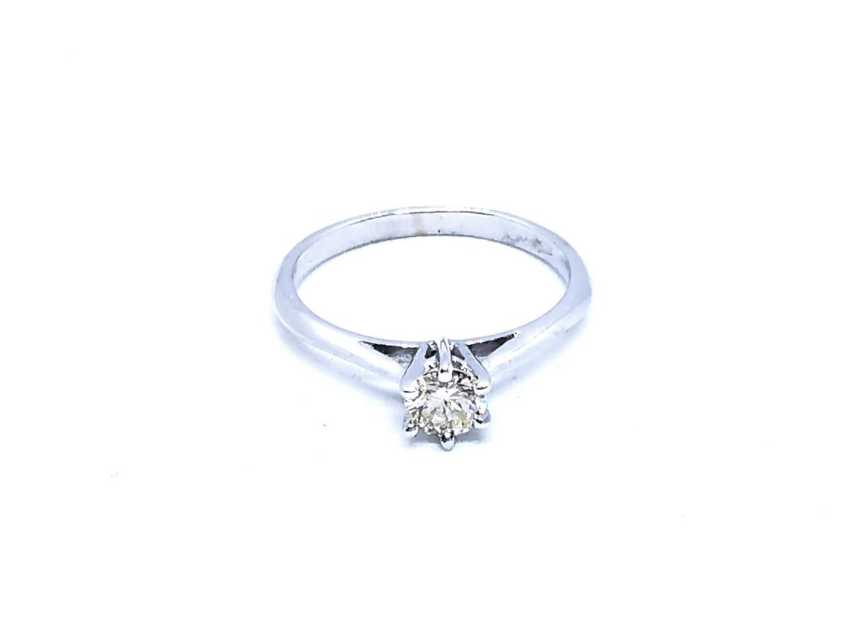 Bague Solitaire Or blanc Diamant - Castafiore