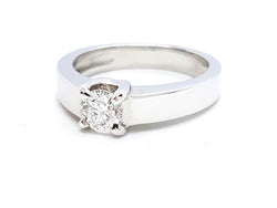 Bague Solitaire Or blanc Diamant - Castafiore