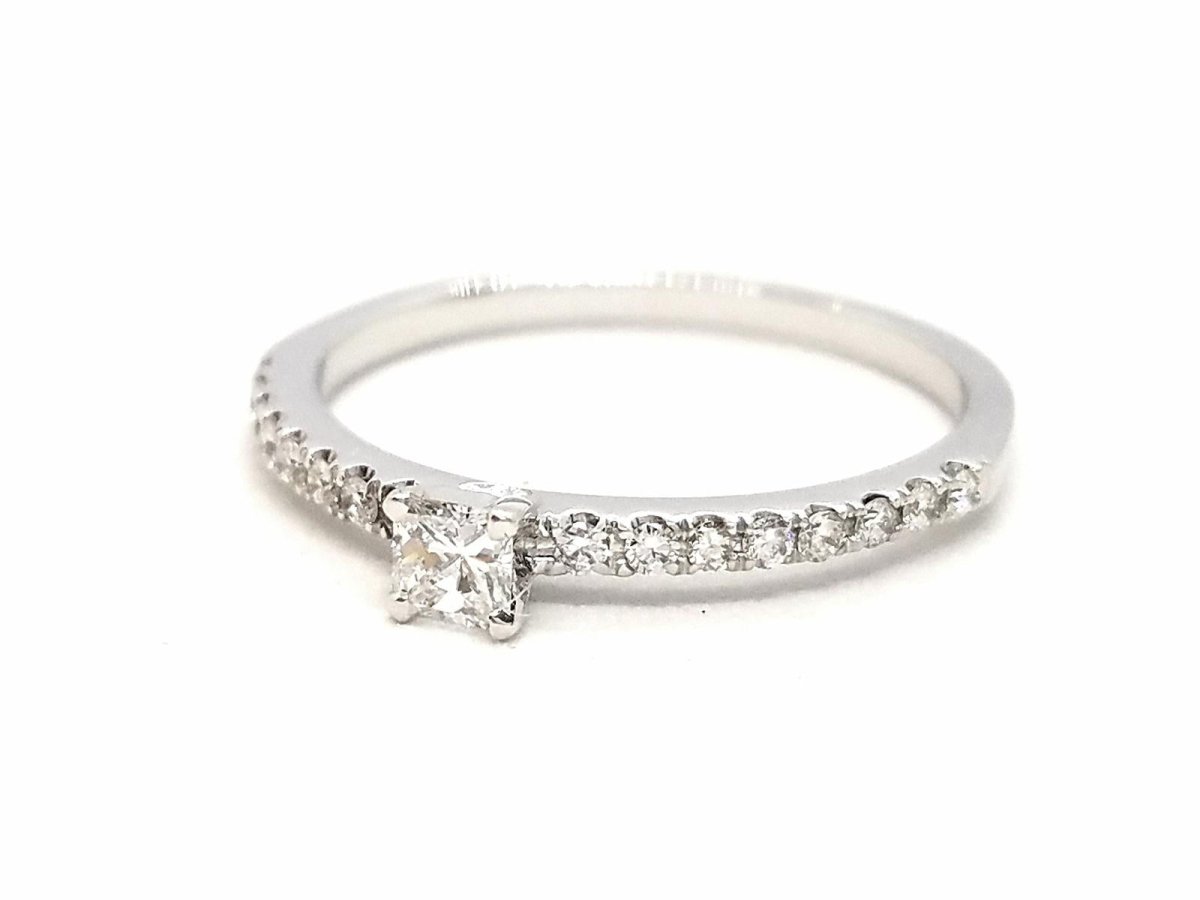 Bague Solitaire Or blanc Diamant - Castafiore