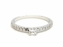 Bague Solitaire Or blanc Diamant - Castafiore