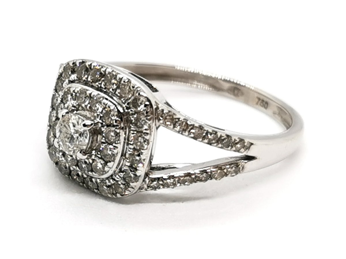 Bague Solitaire Or blanc Diamant - Castafiore