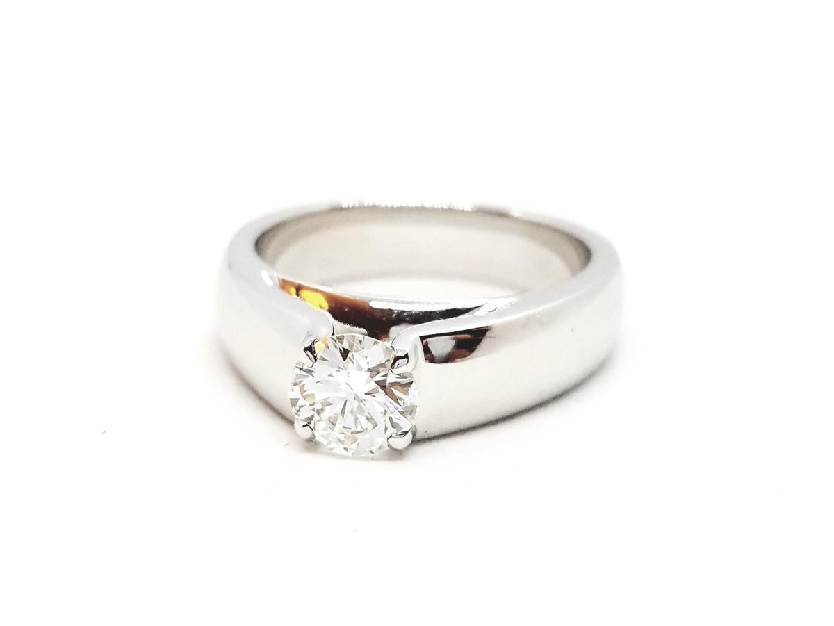 Bague Solitaire Or blanc Diamant - Castafiore