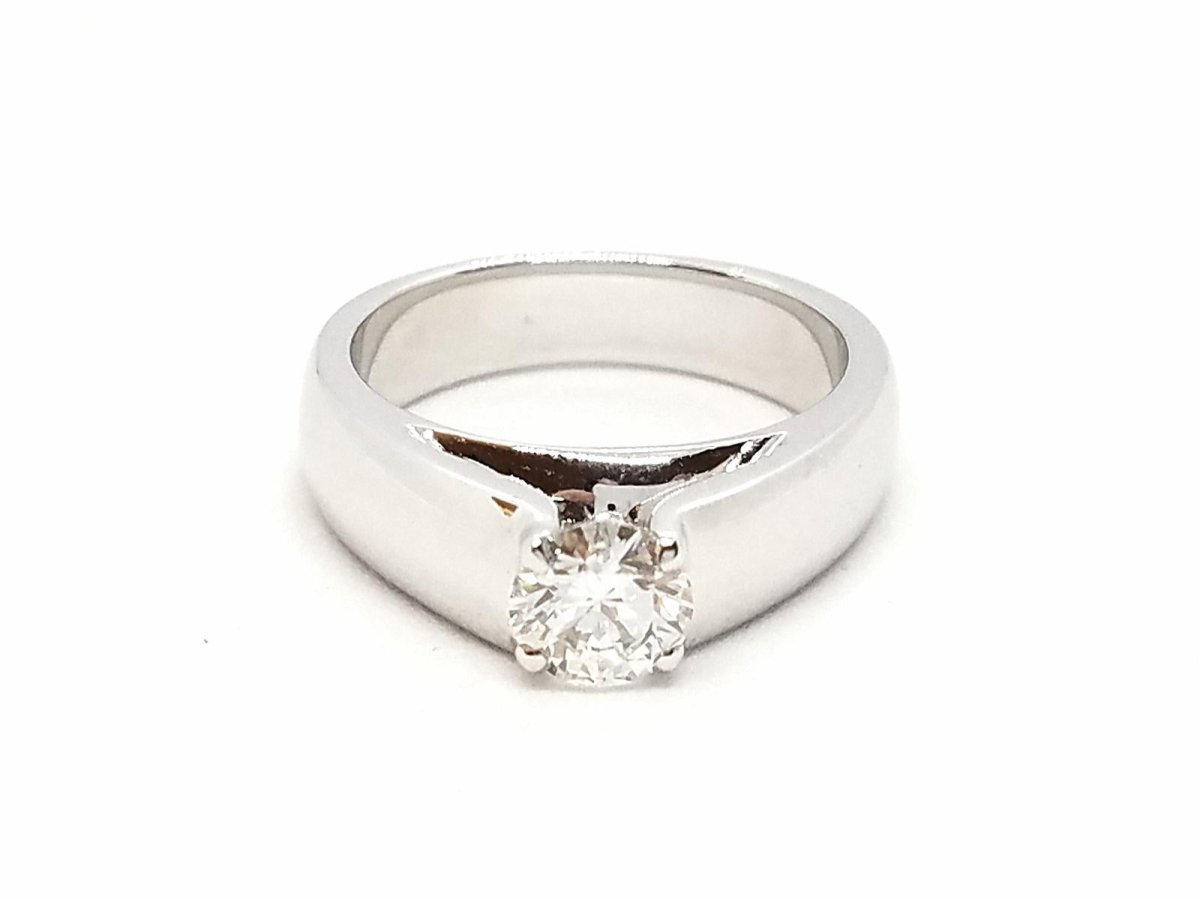 Bague Solitaire Or blanc Diamant - Castafiore