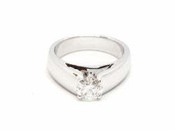 Bague Solitaire Or blanc Diamant - Castafiore
