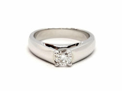 Bague Solitaire Or blanc Diamant - Castafiore
