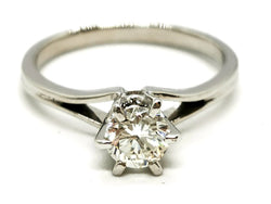 Bague Solitaire Or blanc Diamant - Castafiore