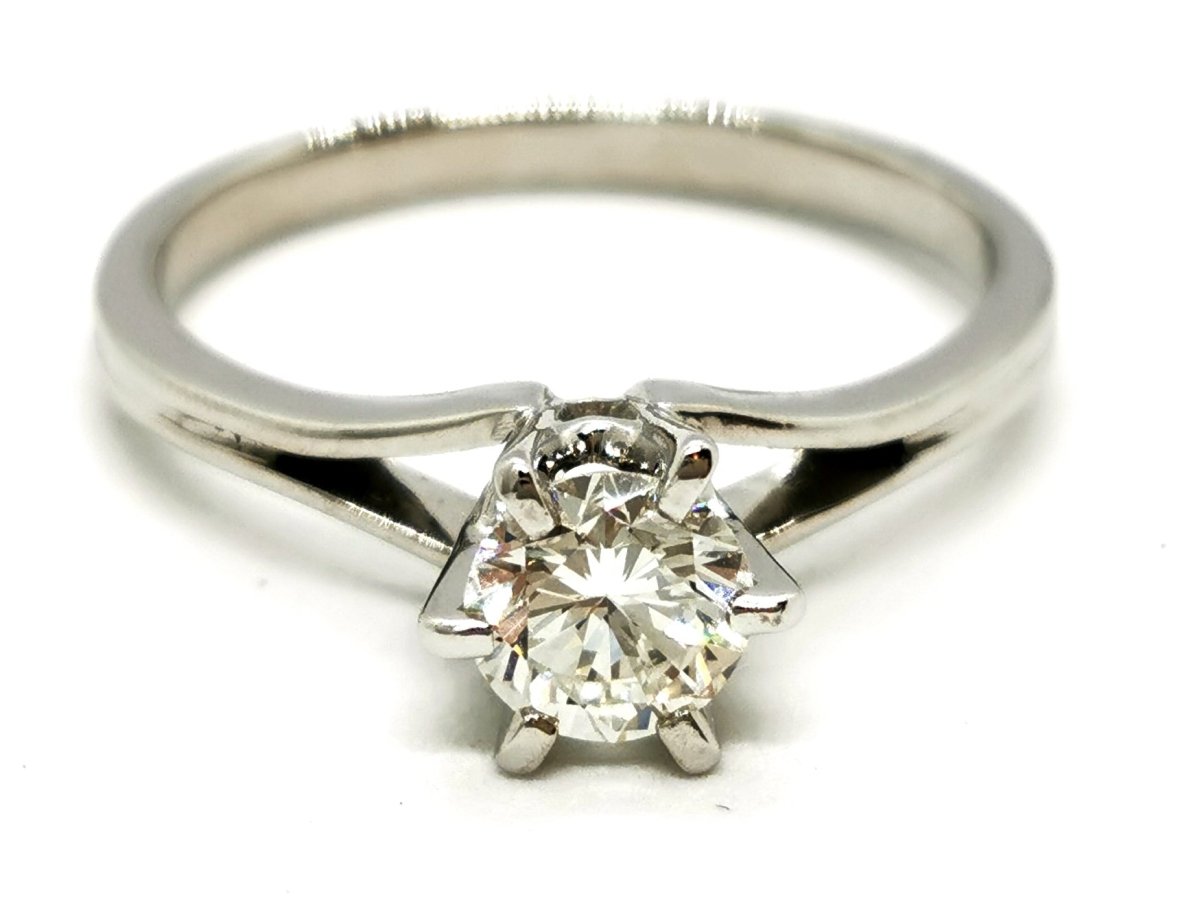 Bague Solitaire Or blanc Diamant - Castafiore