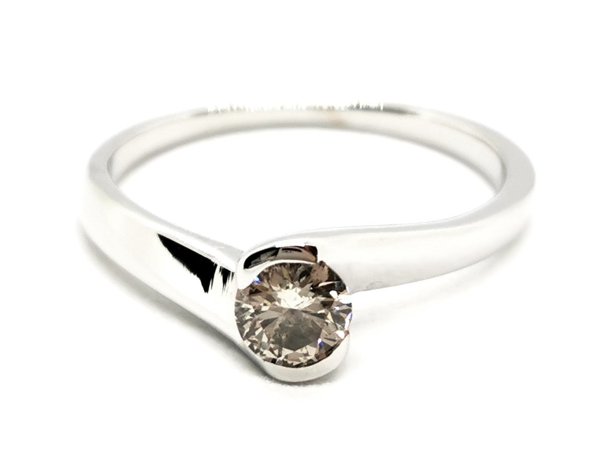 Bague Solitaire Or blanc Diamant - Castafiore