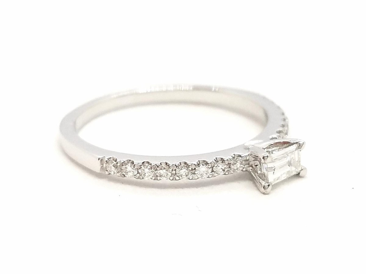 Bague Solitaire Or blanc Diamant - Castafiore