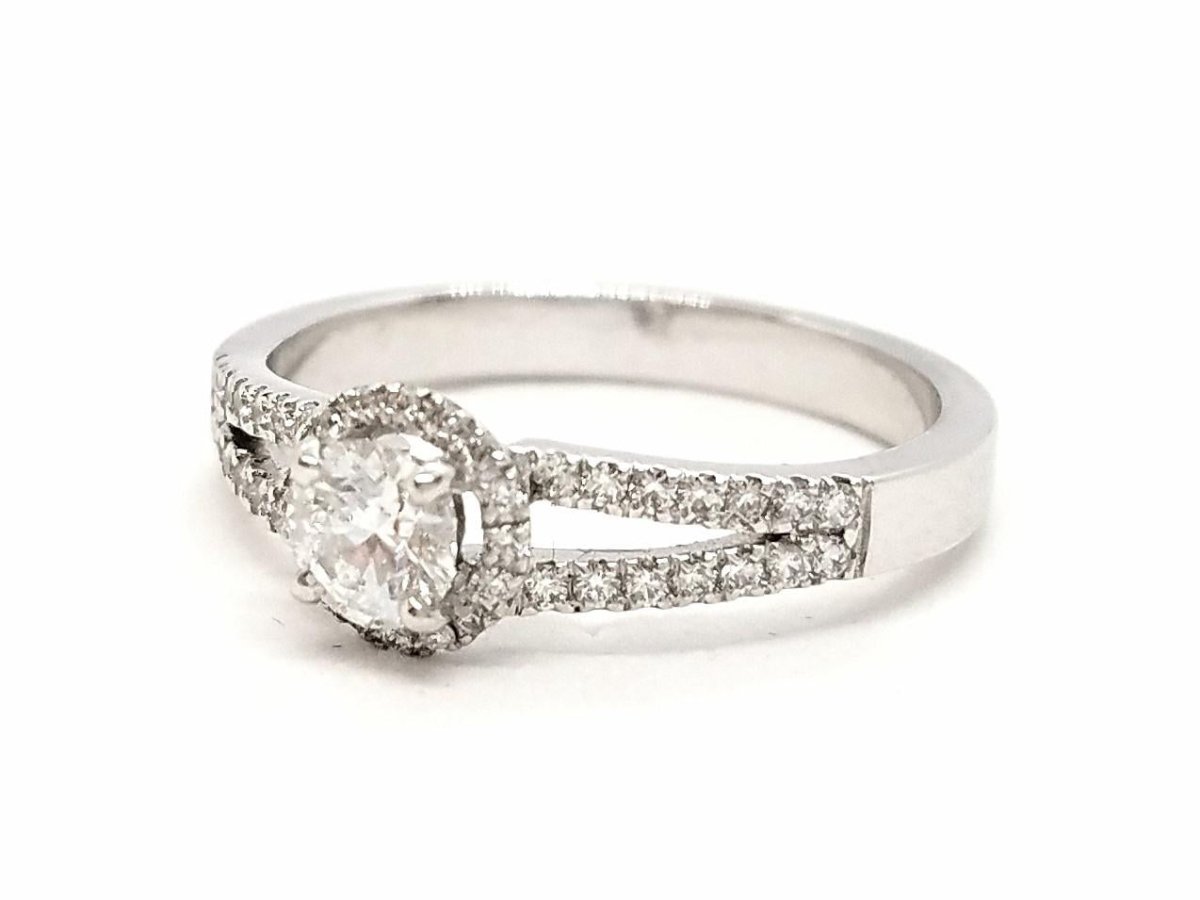 Bague Solitaire Or blanc Diamant - Castafiore