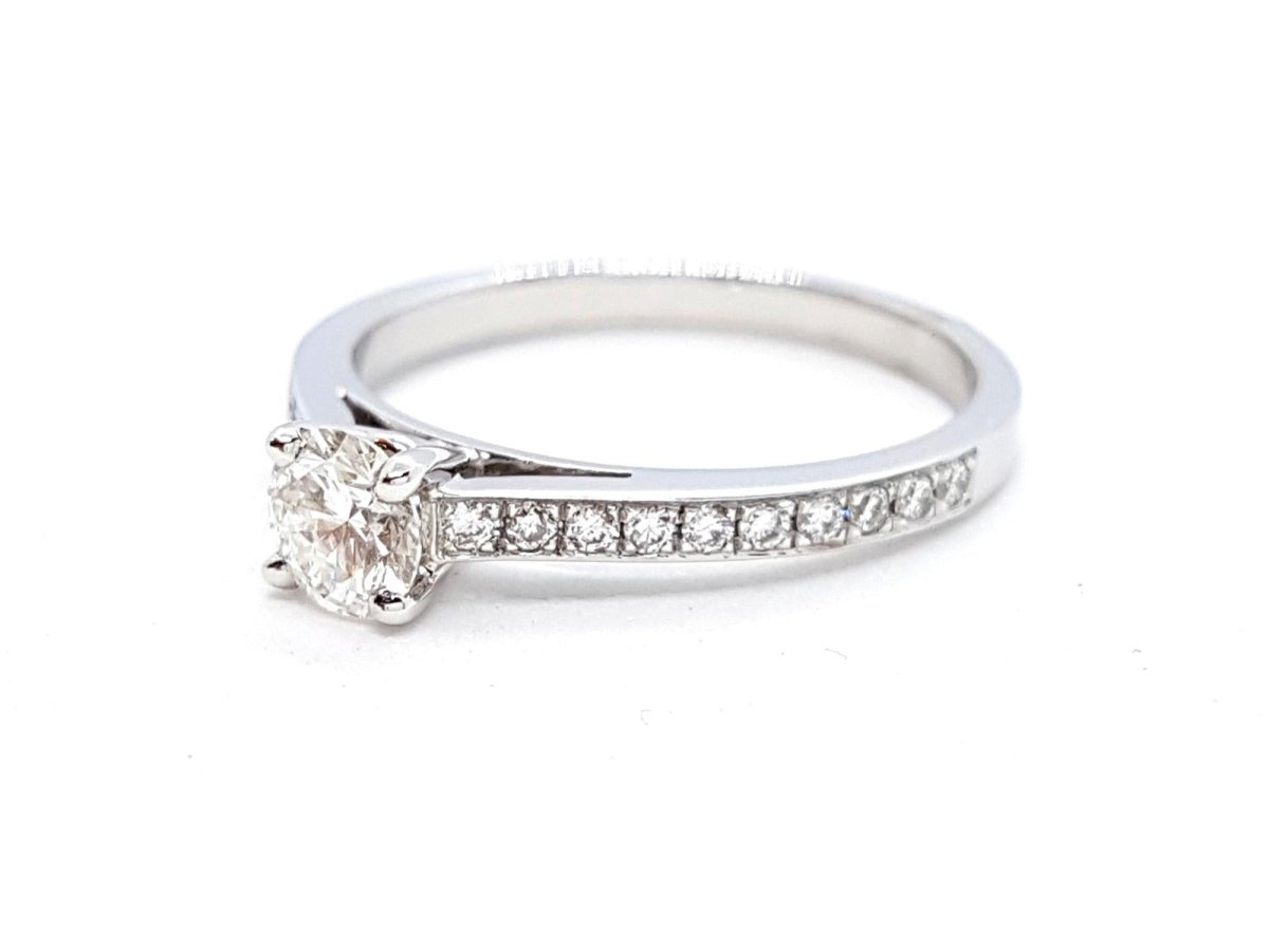 Bague Solitaire Or blanc Diamant - Castafiore