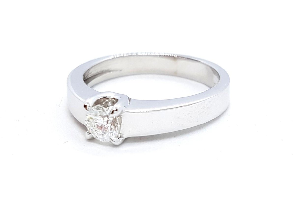Bague Solitaire Or blanc Diamant - Castafiore