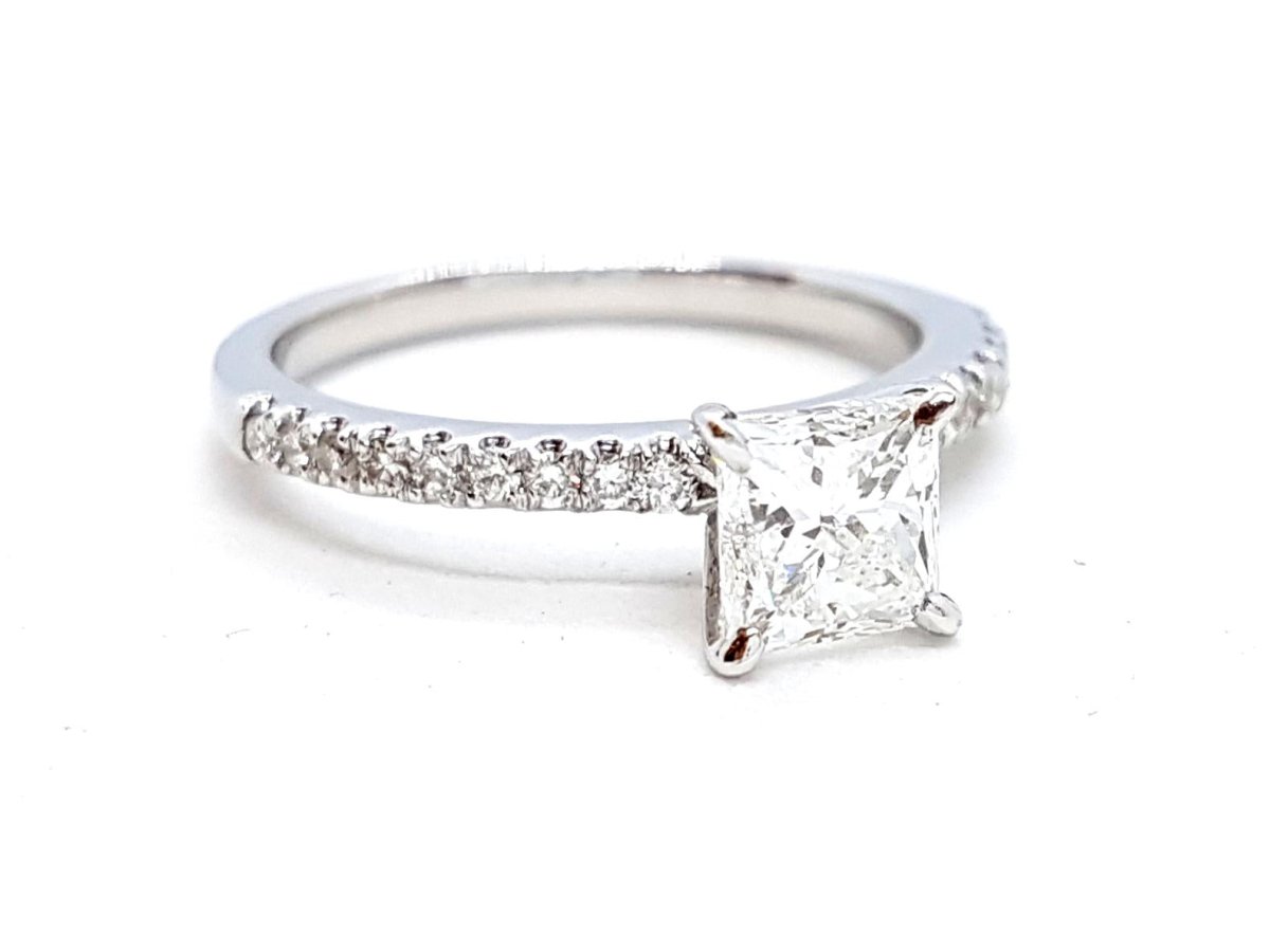 Bague Solitaire Or blanc Diamant - Castafiore