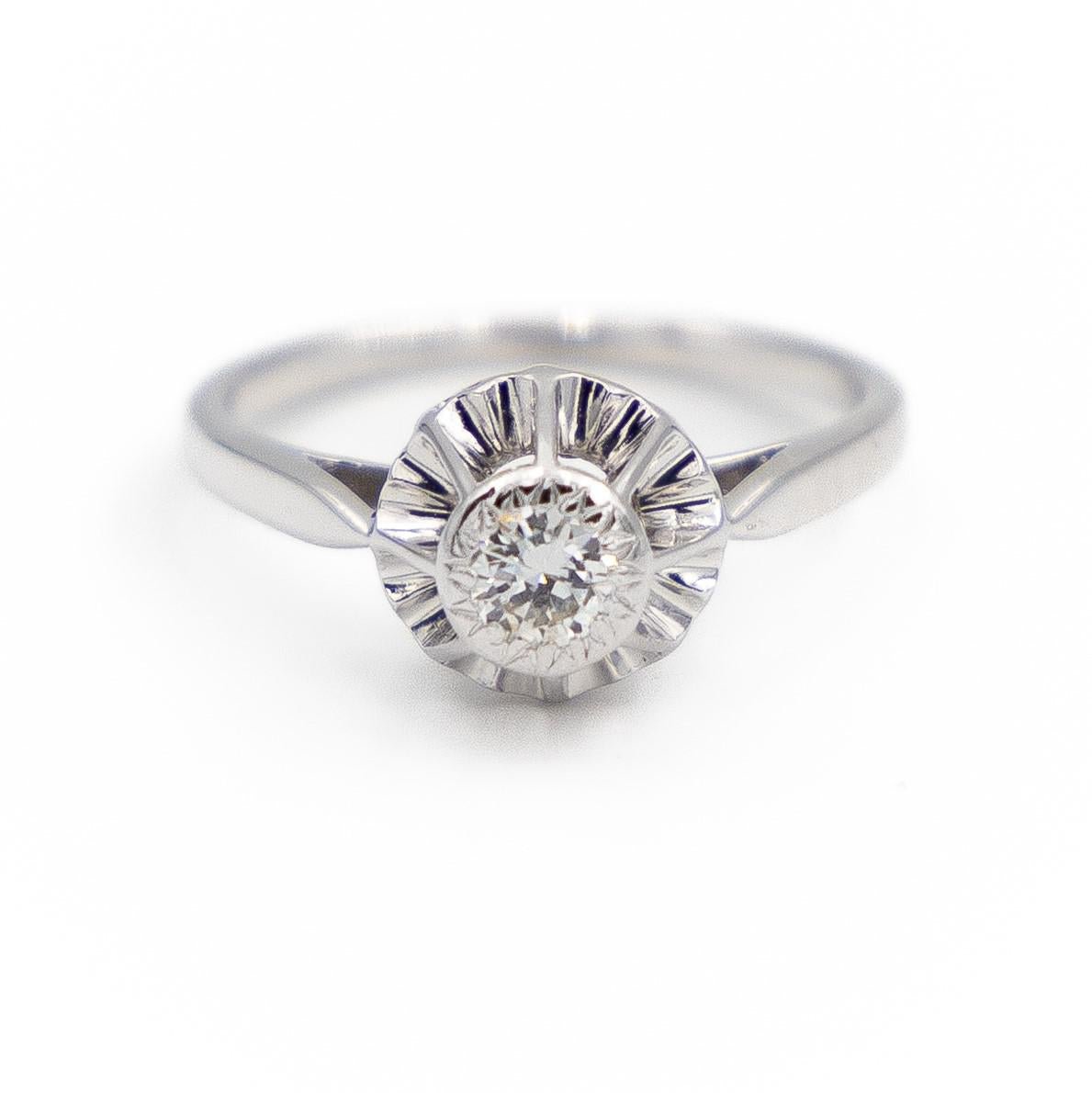 Bague Solitaire Or blanc Diamant - Castafiore