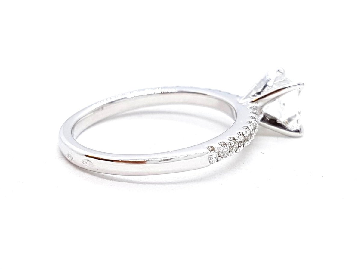 Bague Solitaire Or blanc Diamant - Castafiore