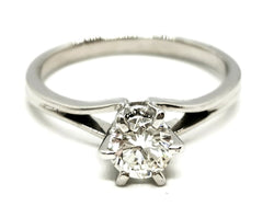 Bague Solitaire Or blanc Diamant - Castafiore