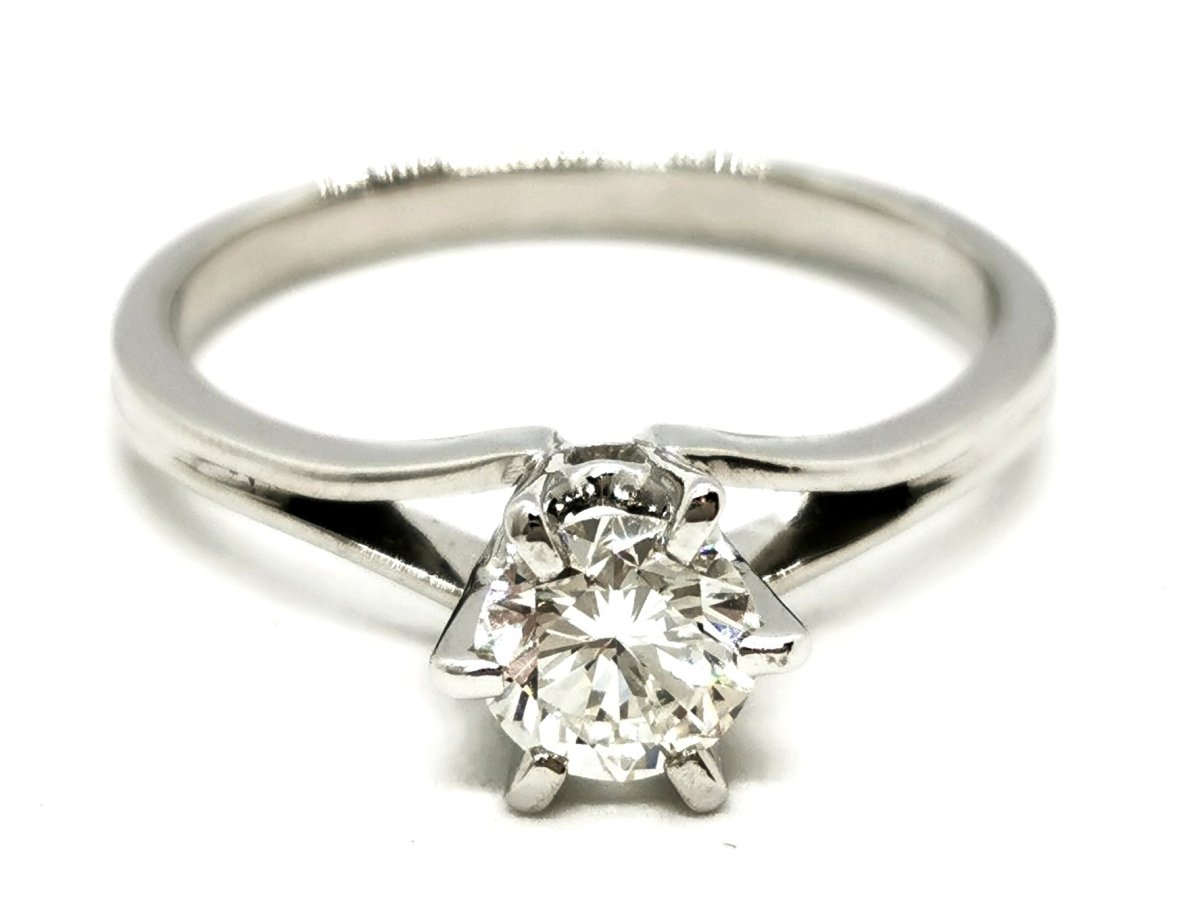Bague Solitaire Or blanc Diamant - Castafiore