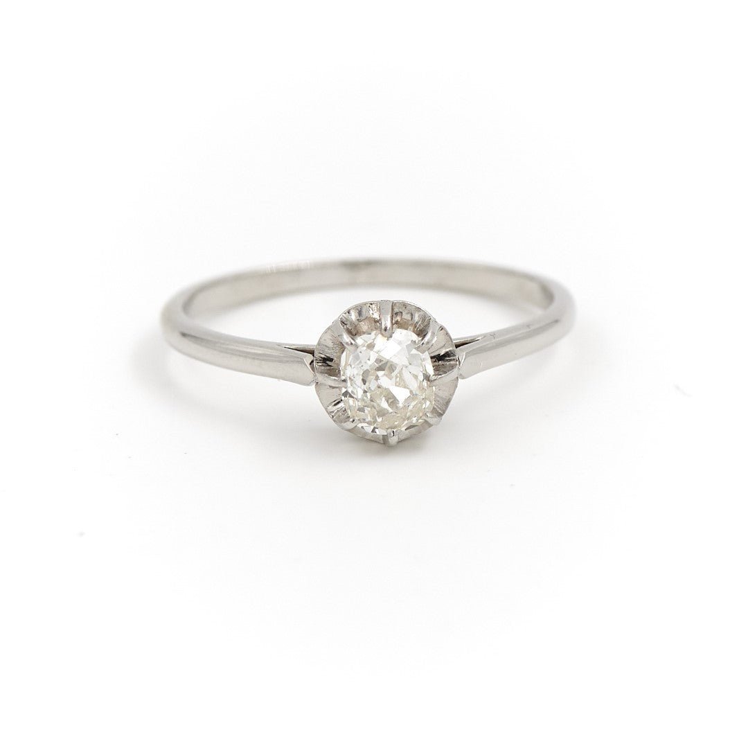 Bague Solitaire Or blanc Diamant - Castafiore