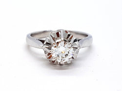 Bague Solitaire Or blanc Diamant - Castafiore