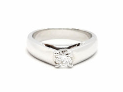 Bague Solitaire Or blanc Diamant - Castafiore