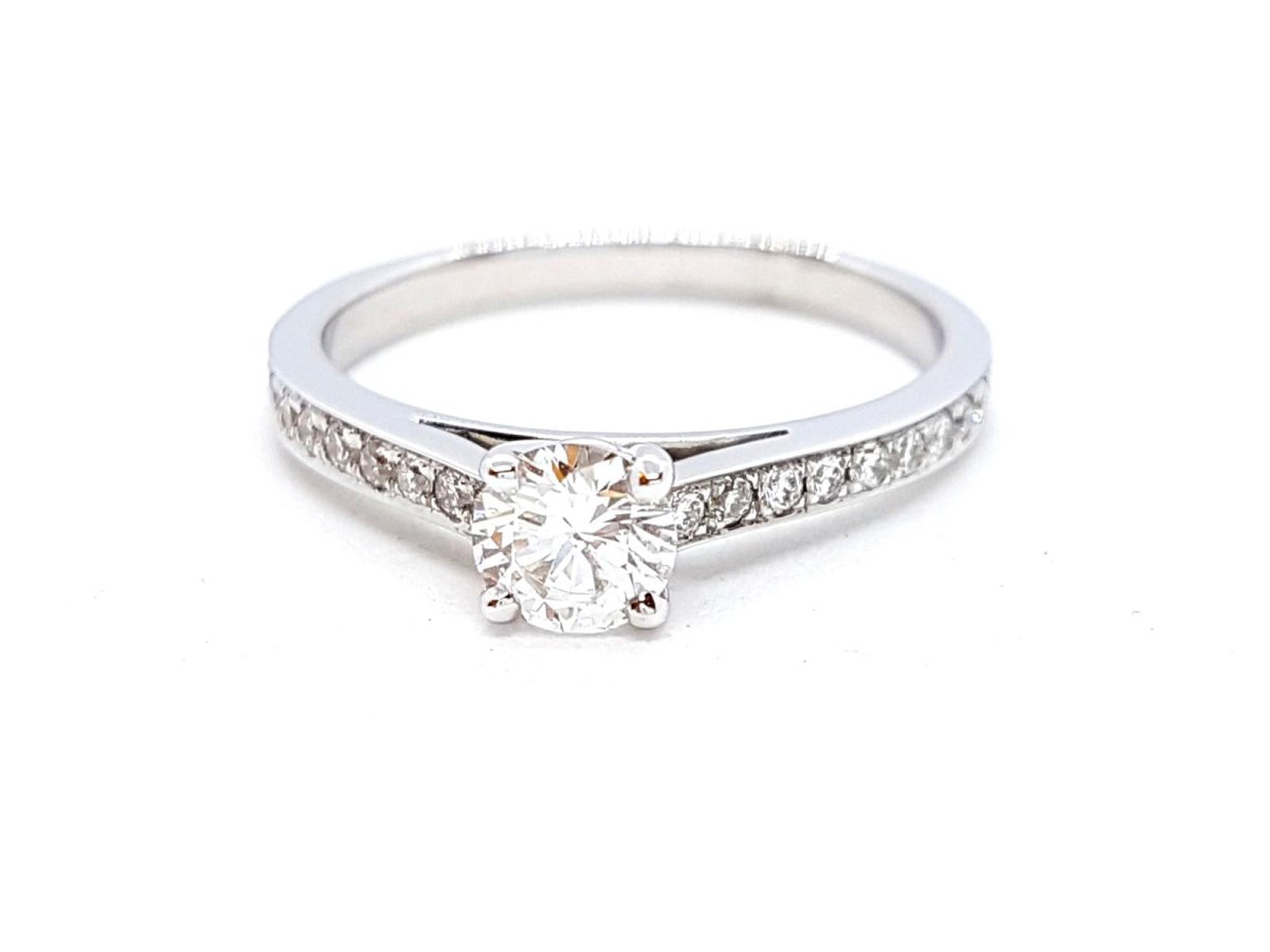 Bague Solitaire Or blanc Diamant - Castafiore