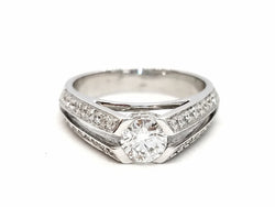 Bague Solitaire Or blanc Diamant - Castafiore