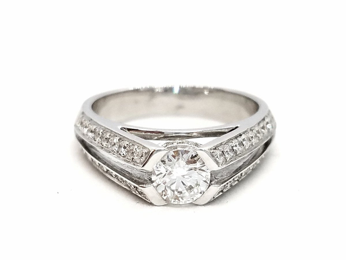 Bague Solitaire Or blanc Diamant - Castafiore