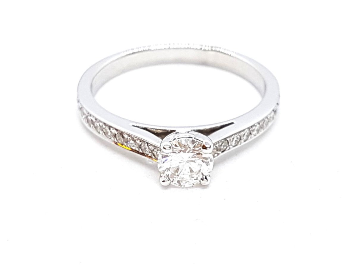 Bague Solitaire Or blanc Diamant - Castafiore