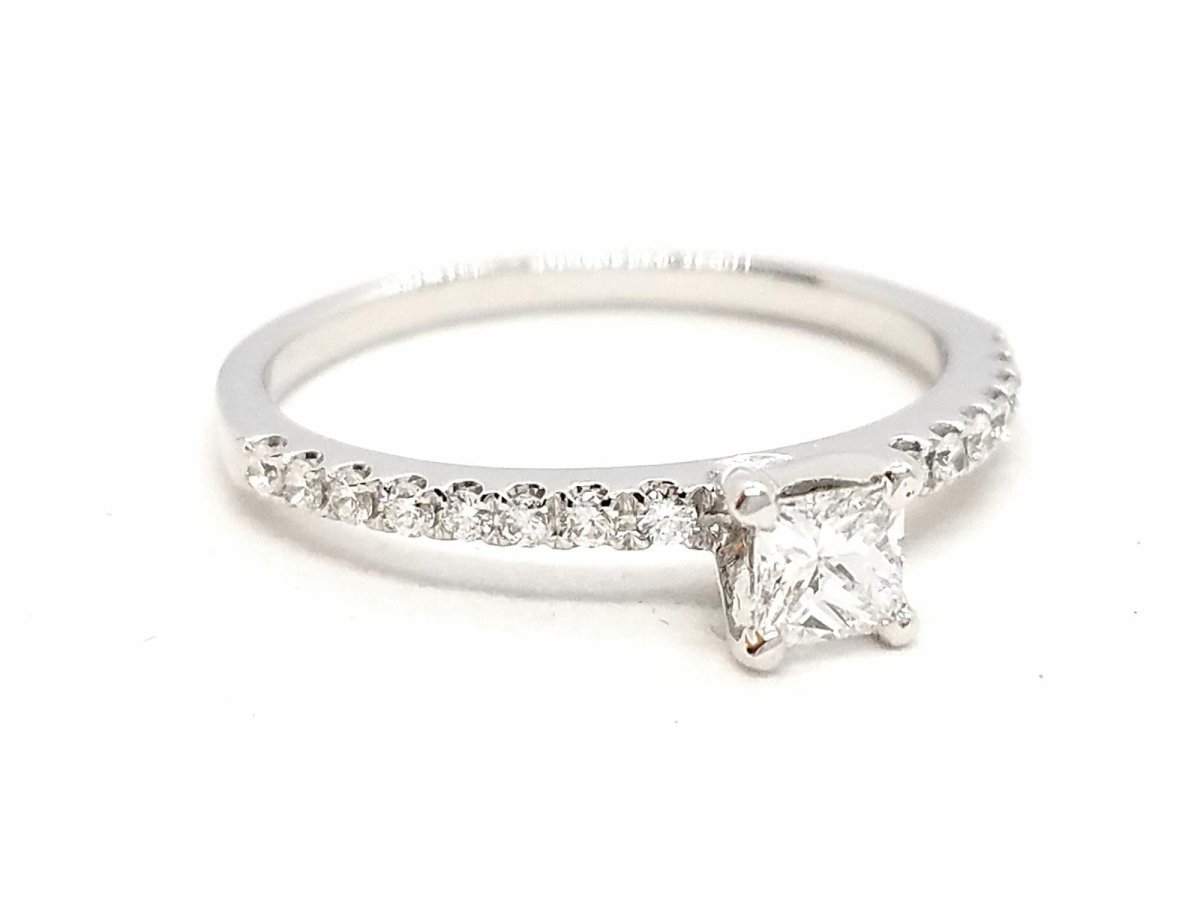 Bague Solitaire Or blanc Diamant - Castafiore