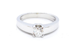 Bague Solitaire Or blanc Diamant - Castafiore