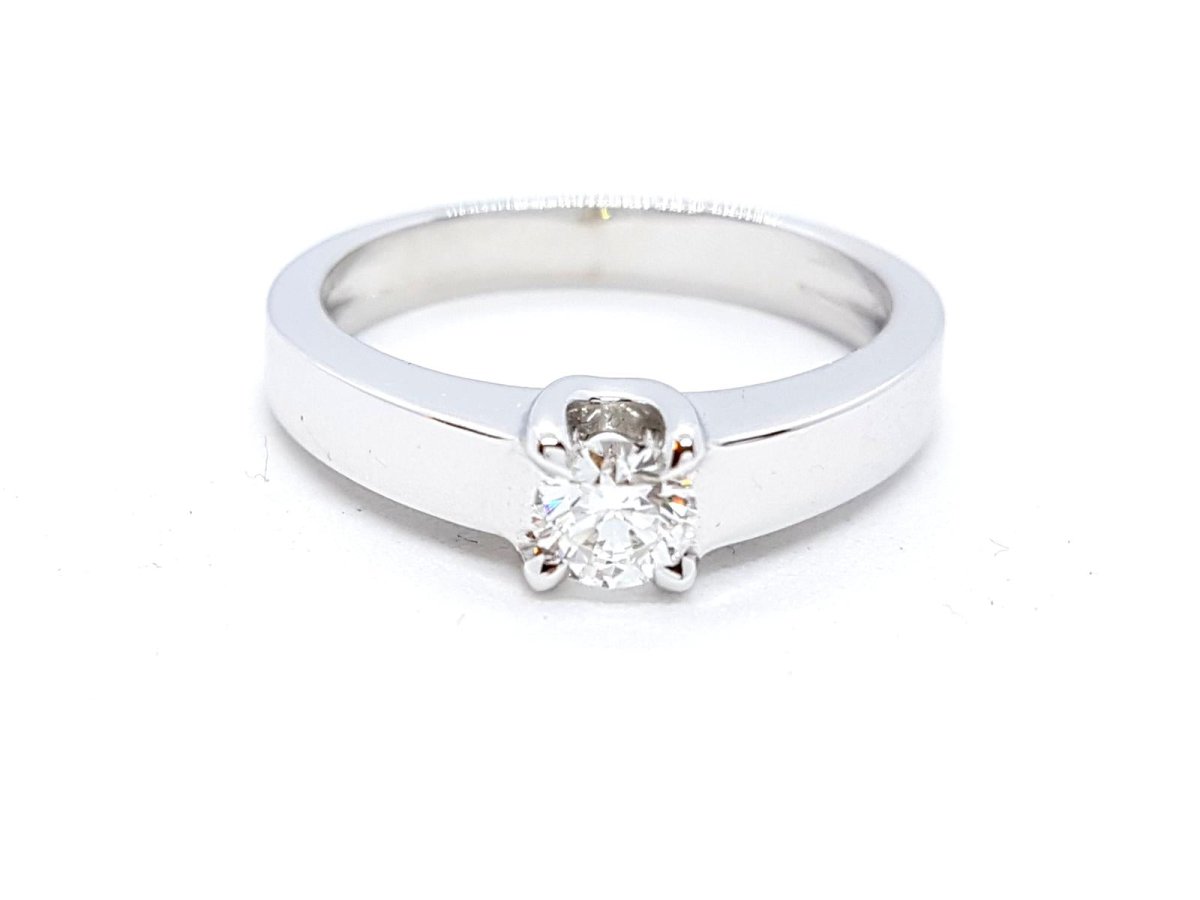 Bague Solitaire Or blanc Diamant - Castafiore