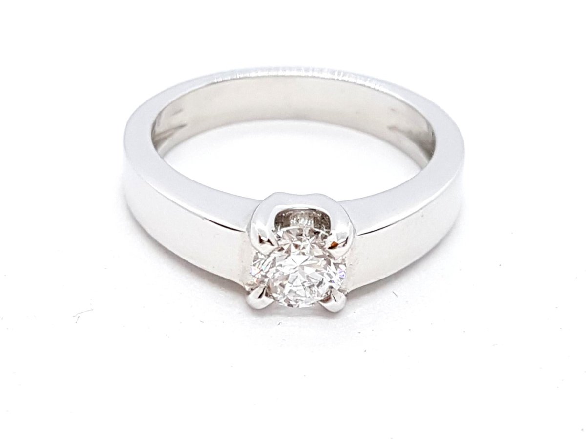 Bague Solitaire Or blanc Diamant - Castafiore