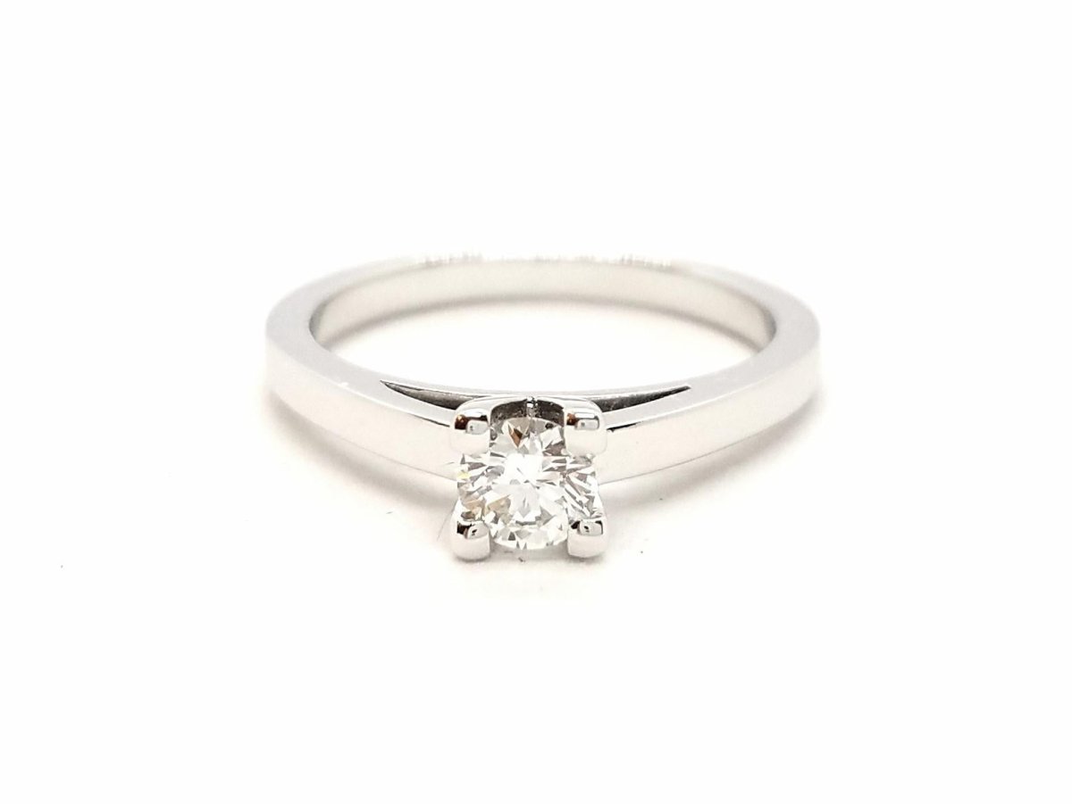 Bague Solitaire Or blanc Diamant - Castafiore