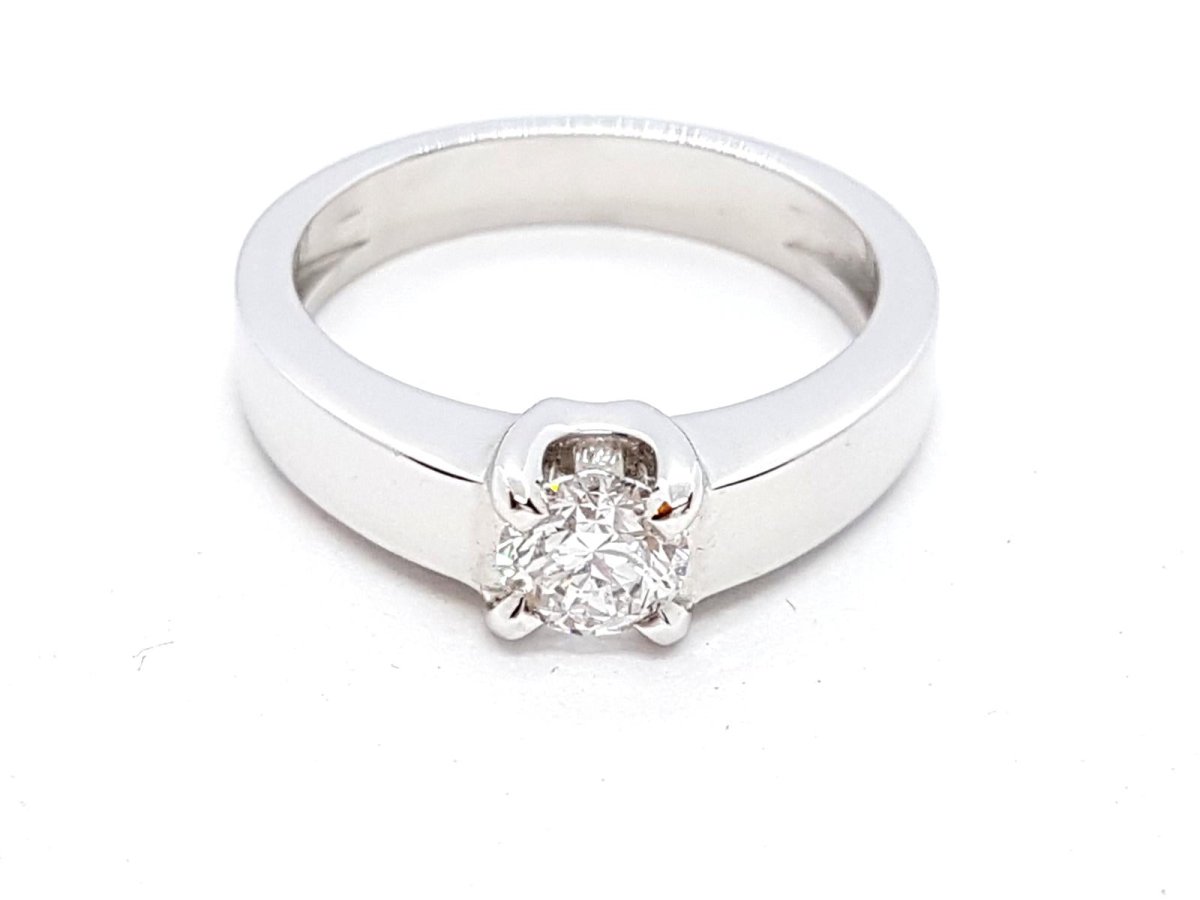 Bague Solitaire Or blanc Diamant - Castafiore