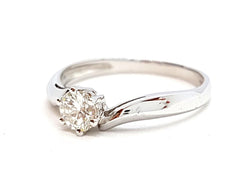 Bague Solitaire Or blanc Diamant - Castafiore
