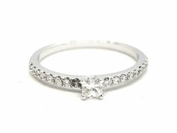 Bague Solitaire Or blanc Diamant - Castafiore