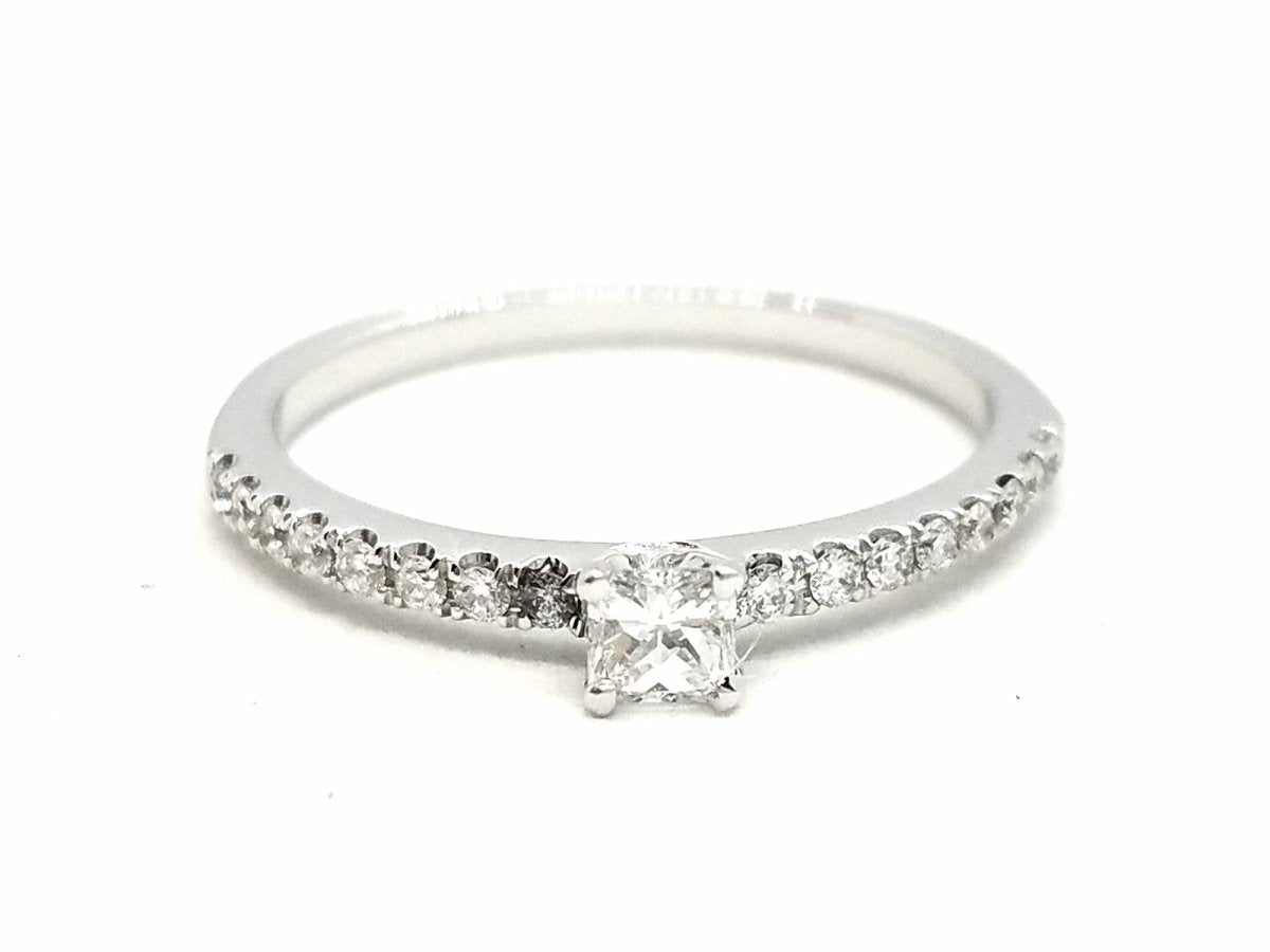Bague Solitaire Or blanc Diamant - Castafiore