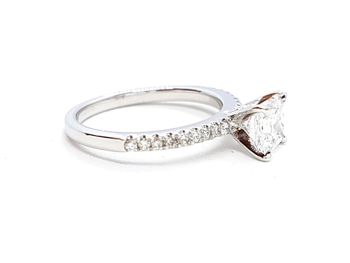 Bague Solitaire Or blanc Diamant - Castafiore