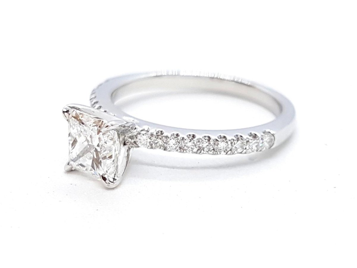 Bague Solitaire Or blanc Diamant - Castafiore