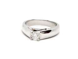 Bague Solitaire Or blanc Diamant - Castafiore