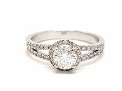 Bague Solitaire Or blanc Diamant - Castafiore